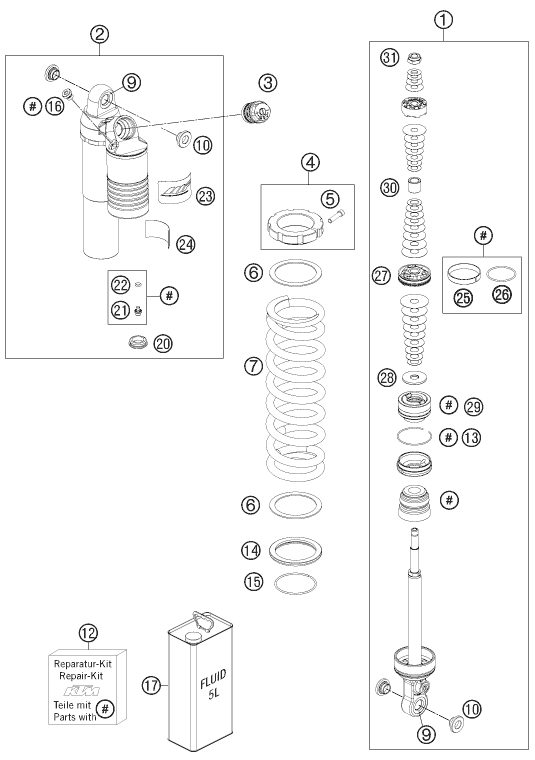 Náhled schématu SHOCK ABSORBER DISASSEMBLED