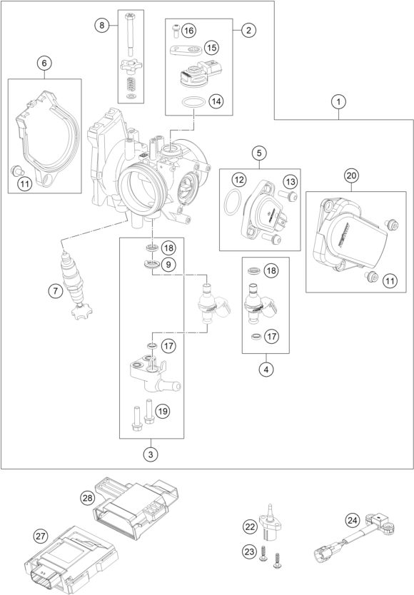 Náhled schématu THROTTLE BODY
