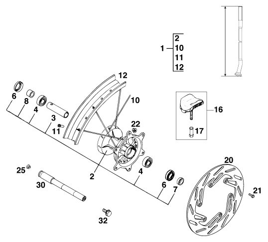 Náhled schématu FRONT WHEEL