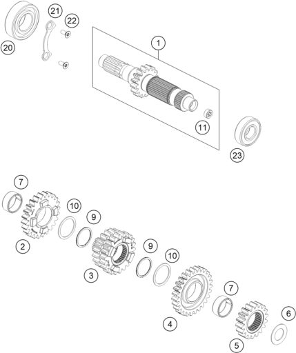 Náhled schématu TRANSMISSION I - MAIN SHAFT