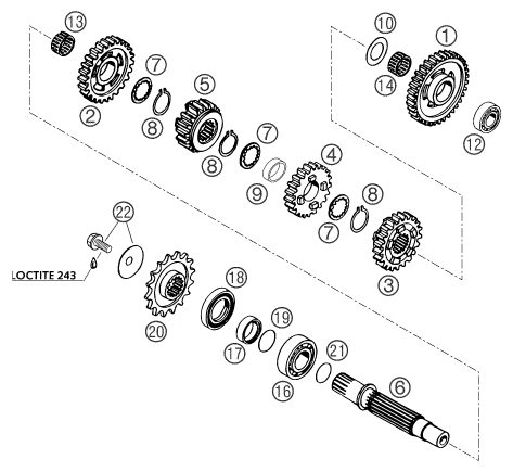Náhled schématu TRANSMISSION II - COUNTERSHAFT