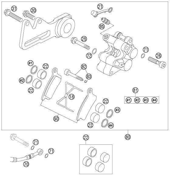 Náhled schématu REAR BRAKE CALIPER