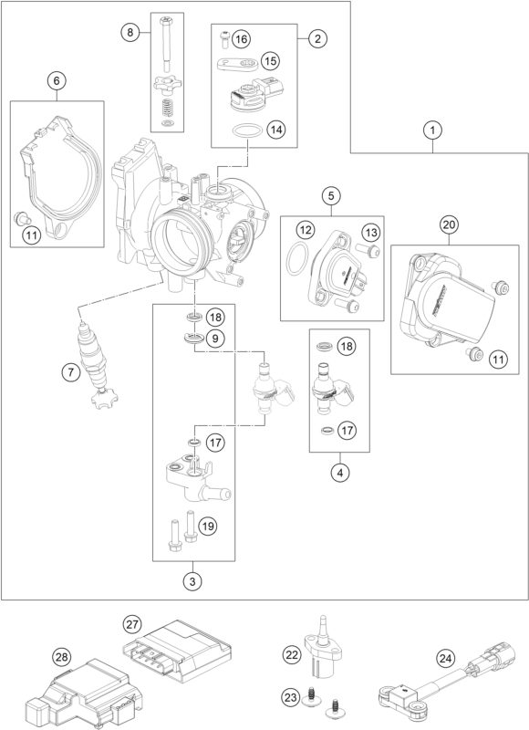 Náhled schématu THROTTLE BODY