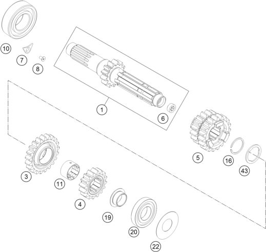 Náhled schématu TRANSMISSION I - MAIN SHAFT