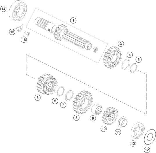 Náhled schématu TRANSMISSION I - MAIN SHAFT