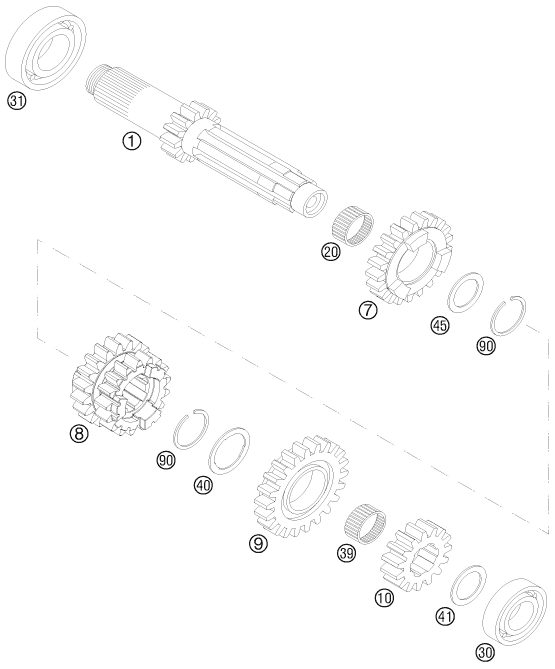 Náhled schématu TRANSMISSION I - MAIN SHAFT