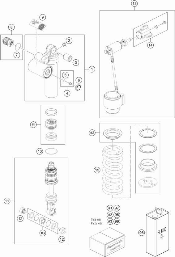 Náhled schématu SHOCK ABSORBER DISASSEMBLED