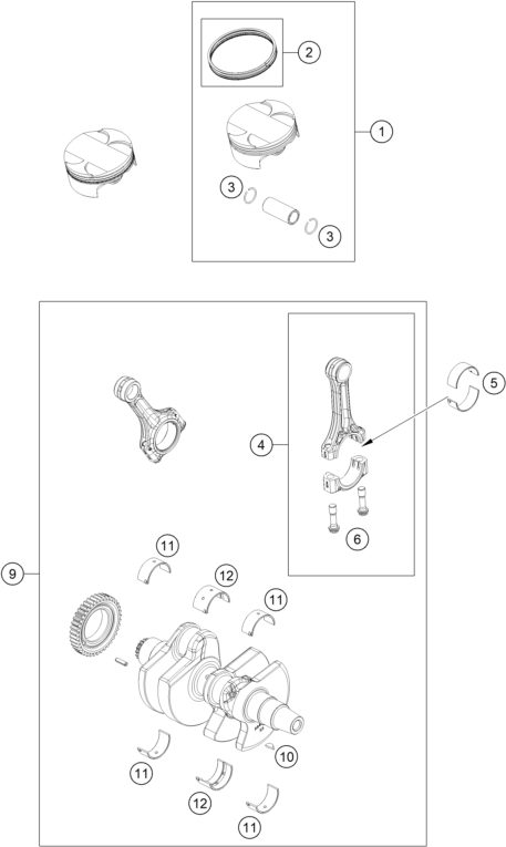 Náhled schématu CRANKSHAFT, PISTON