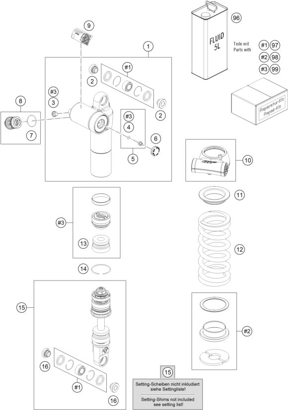 Náhled schématu SHOCK ABSORBER DISASSEMBLED