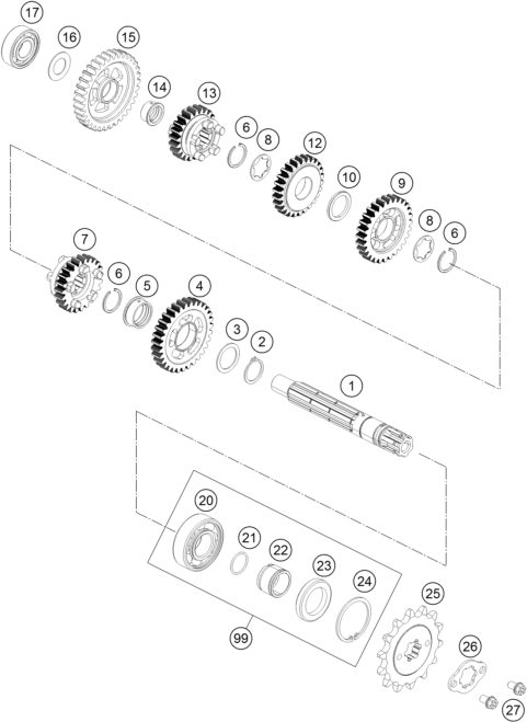 Náhled schématu TRANSMISSION II - COUNTERSHAFT