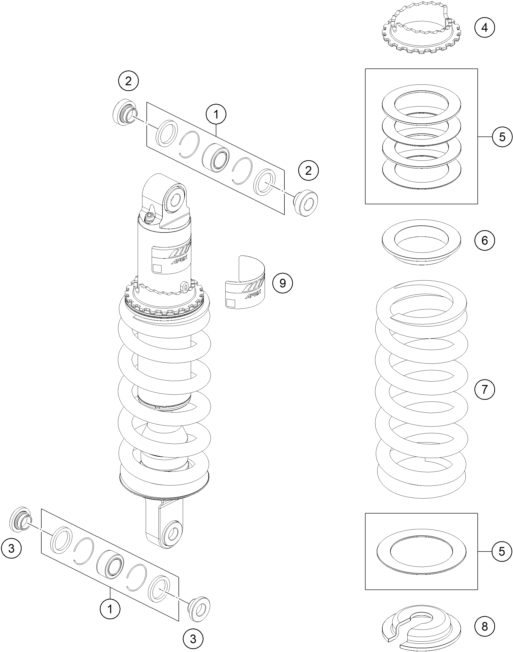 Náhled schématu SHOCK ABSORBER DISASSEMBLED