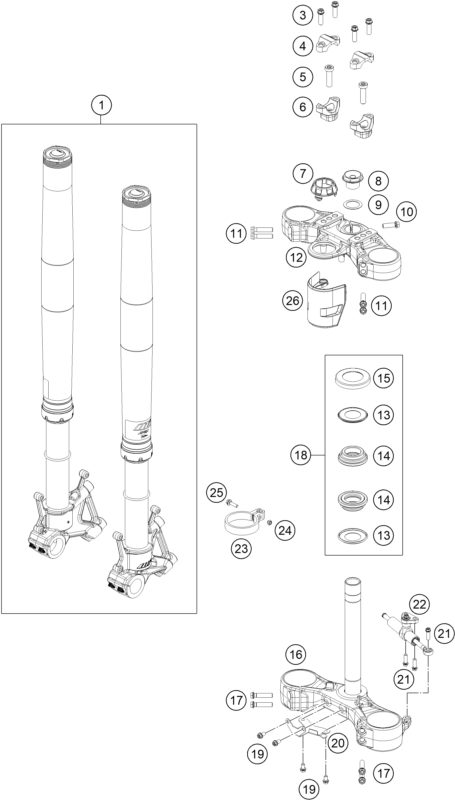 Náhled schématu FRONT FORK, TRIPLE CLAMP