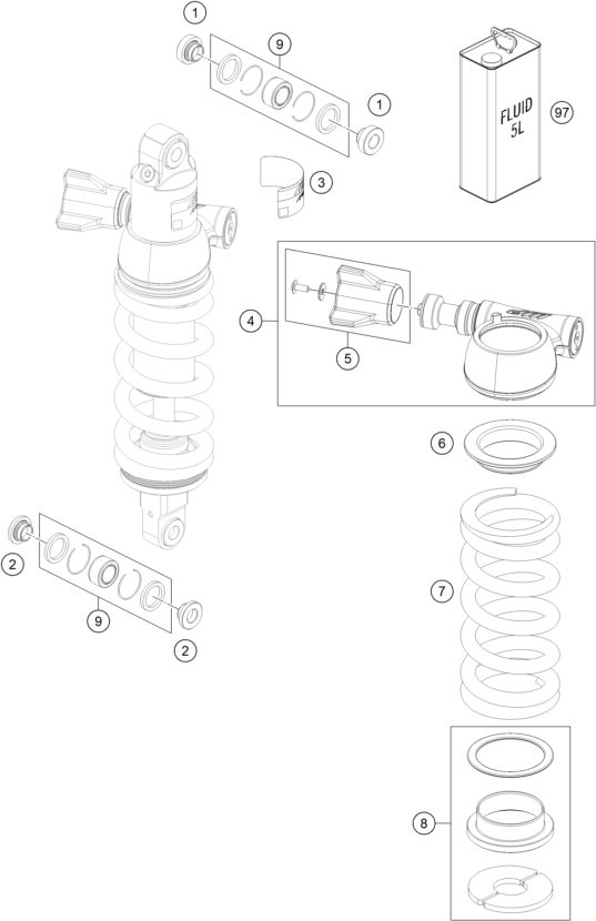 Náhled schématu SHOCK ABSORBER DISASSEMBLED