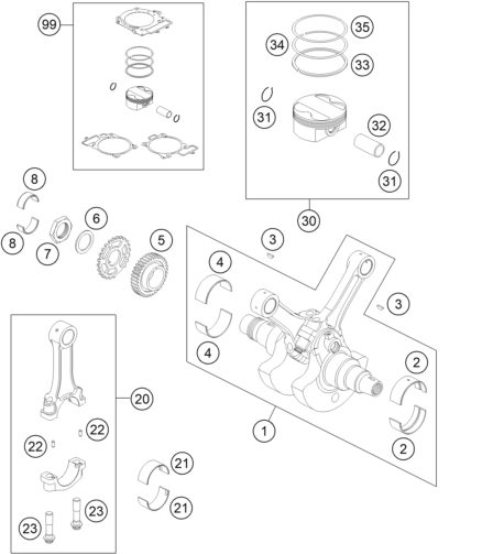 Náhled schématu CRANKSHAFT, PISTON
