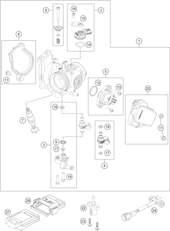 Náhled schématu THROTTLE BODY