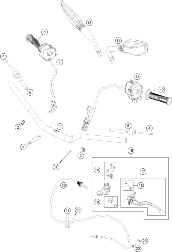 Náhled schématu HANDLEBAR, CONTROLS