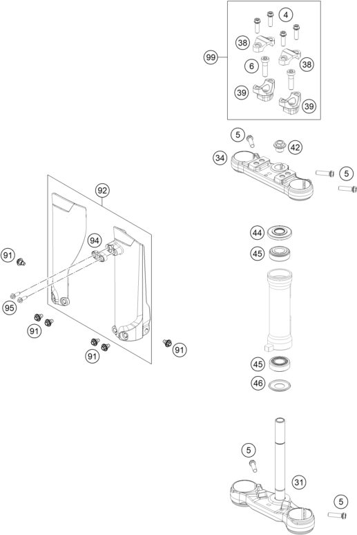 Náhled schématu FRONT FORK, TRIPLE CLAMP