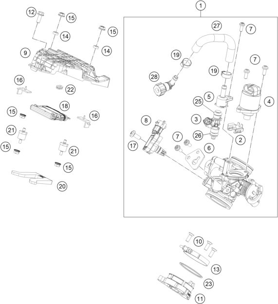 Náhled schématu THROTTLE BODY
