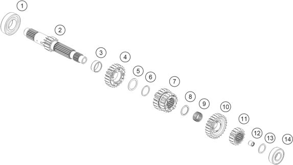 Náhled schématu TRANSMISSION I - MAIN SHAFT