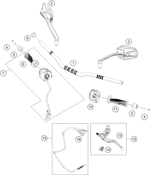 Náhled schématu HANDLEBAR, CONTROLS