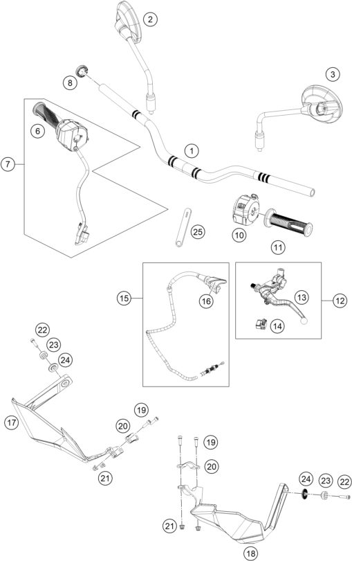 Náhled schématu HANDLEBAR, CONTROLS