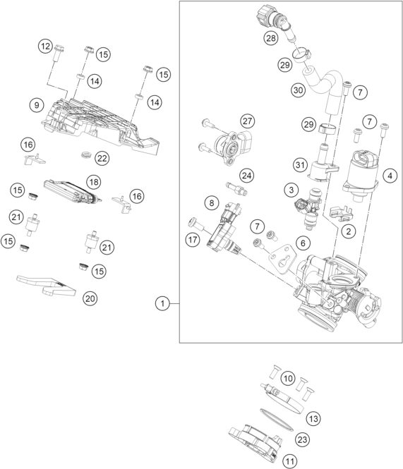 Náhled schématu THROTTLE BODY
