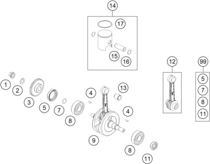 Náhled schématu CRANKSHAFT, PISTON