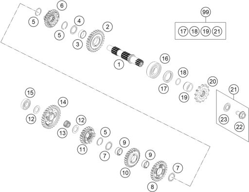 Náhled schématu TRANSMISSION II - COUNTERSHAFT