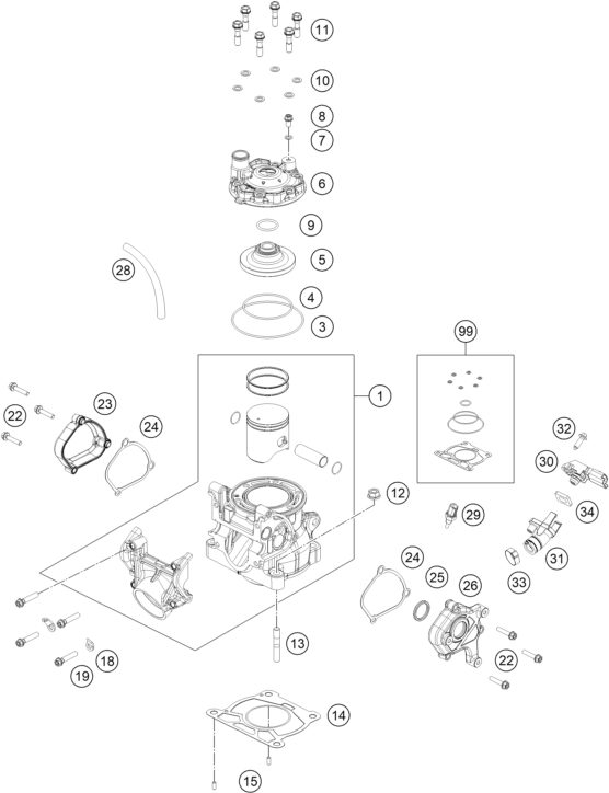 Náhled schématu CYLINDER, CYLINDER HEAD