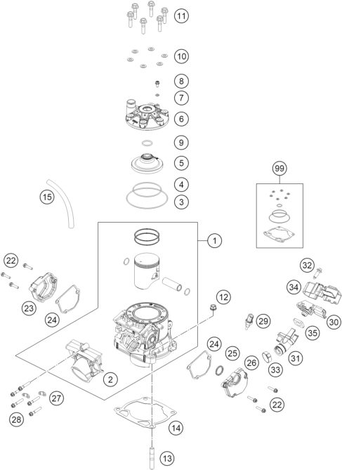 Náhled schématu CYLINDER, CYLINDER HEAD