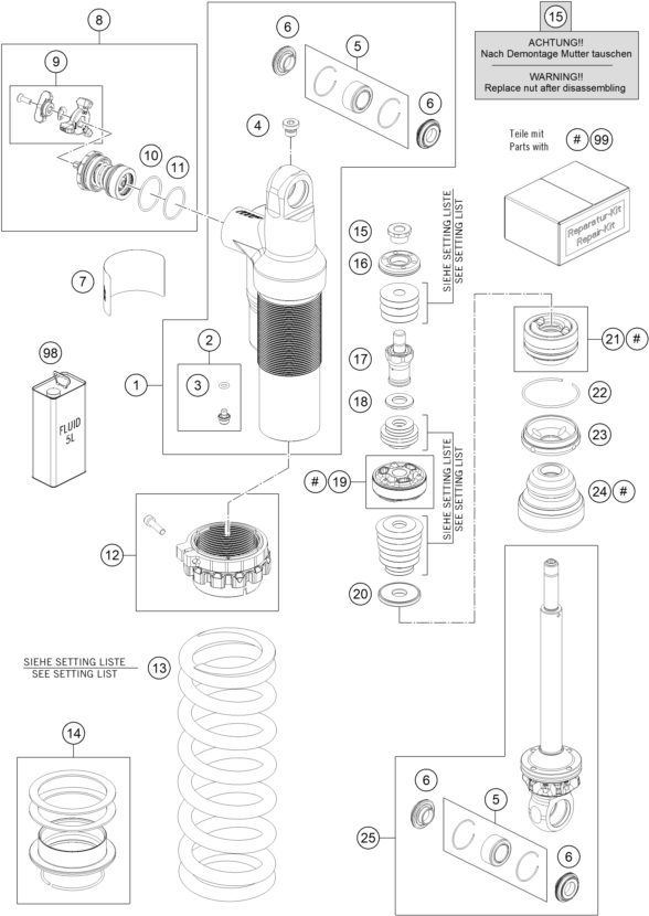 Náhled schématu SHOCK ABSORBER DISASSEMBLED