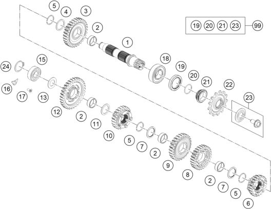 Náhled schématu TRANSMISSION II - COUNTERSHAFT